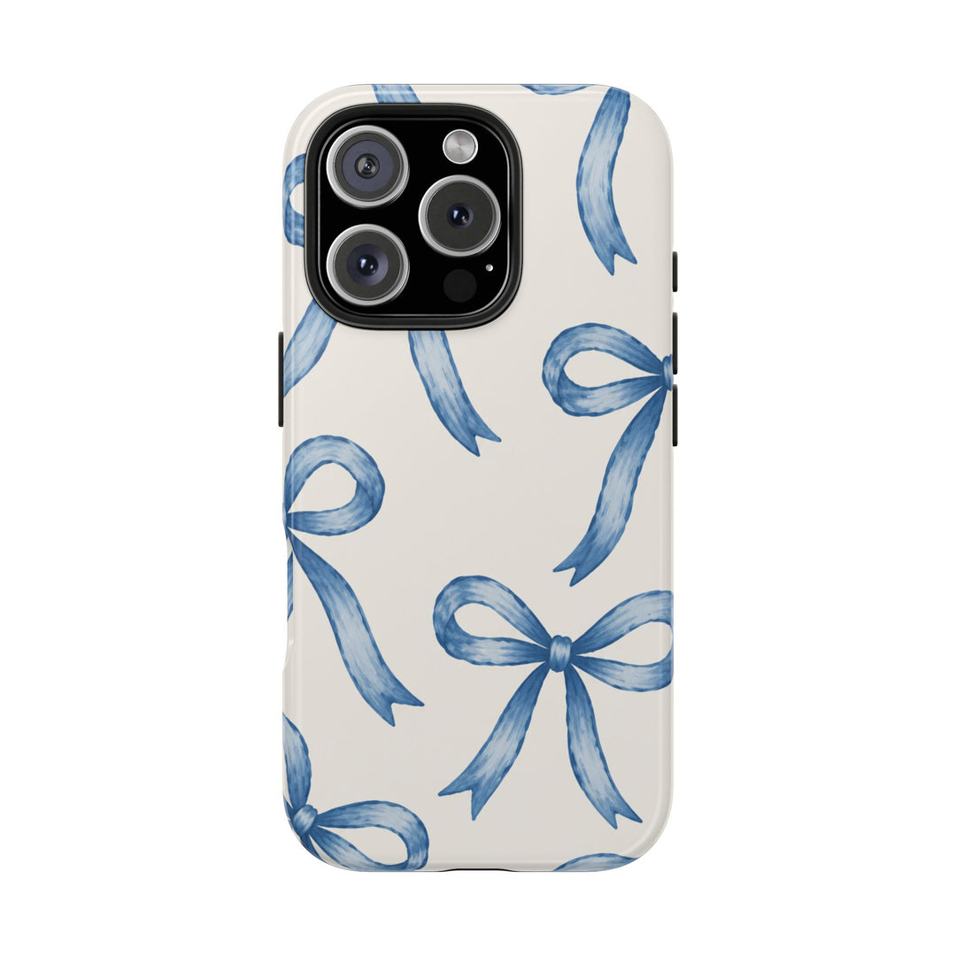 Blue Watercolor Bows - Tough Phone Case