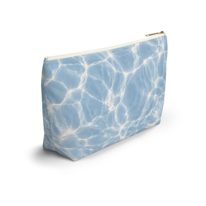 Arctic Accessory Pouch — Blue T‑Bottom Cosmetic Bag