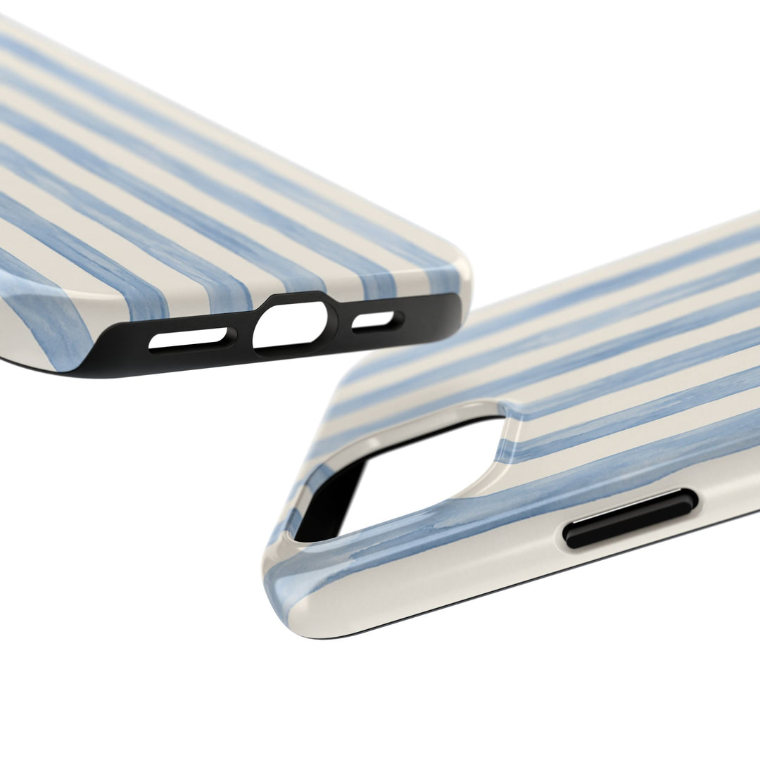 Blue Watercolor Stripe Tough Phone Case — Protective iPhone Cover