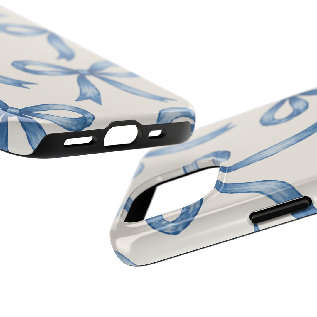 Blue Watercolor Bows - Tough Phone Case