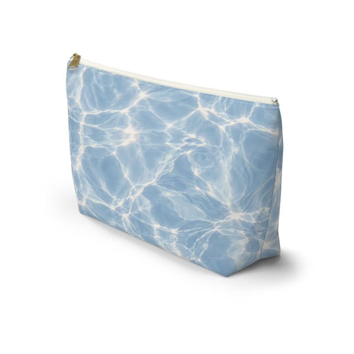 Arctic Accessory Pouch — Blue T‑Bottom Cosmetic Bag