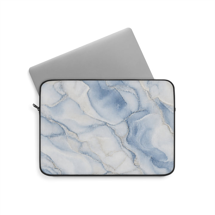 Blue Marble Laptop Sleeve — Watercolor Marble Protective Sleeve for 13"–15" Laptops