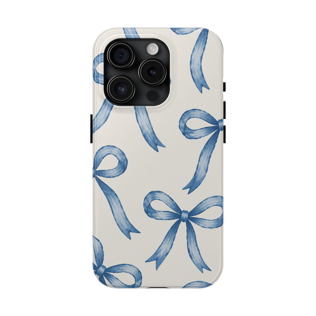 Blue Watercolor Bows - Tough Phone Case
