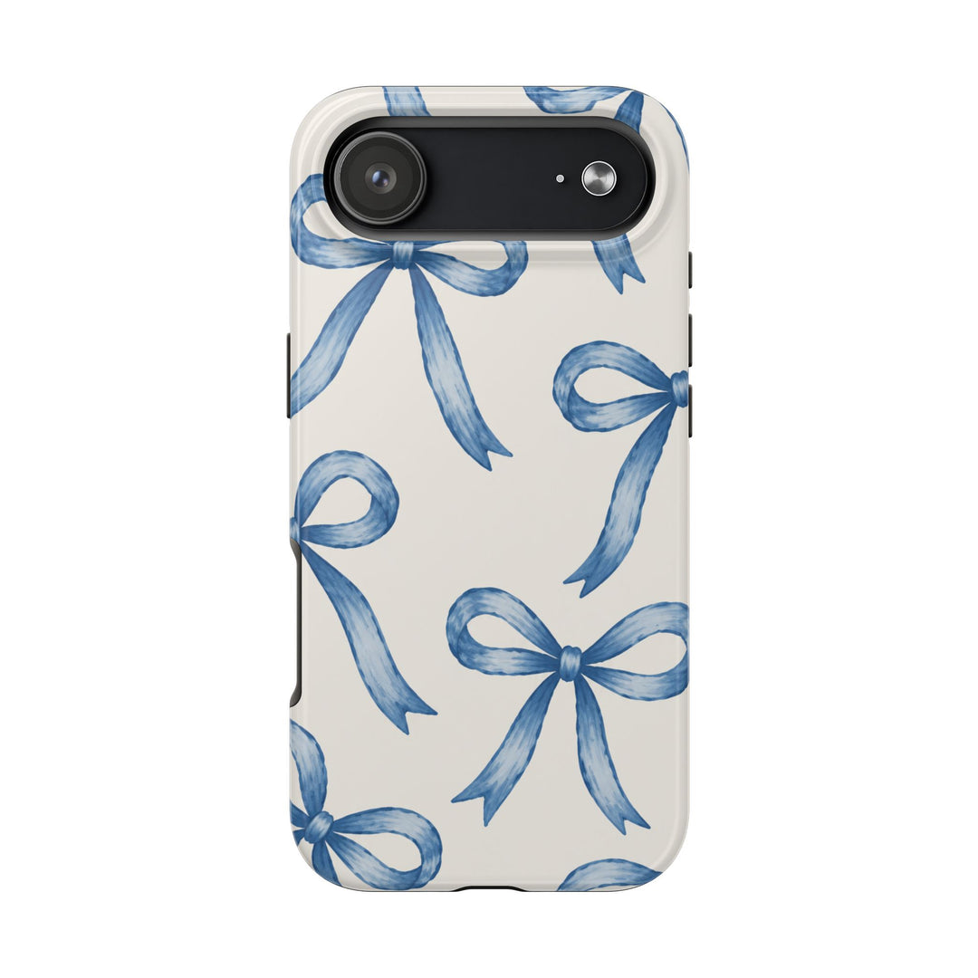 Blue Watercolor Bows - Tough Phone Case