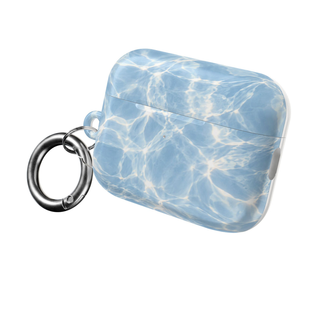 Blue Water Ripple AirPod Case — Summery Pool Pattern Protective Cover