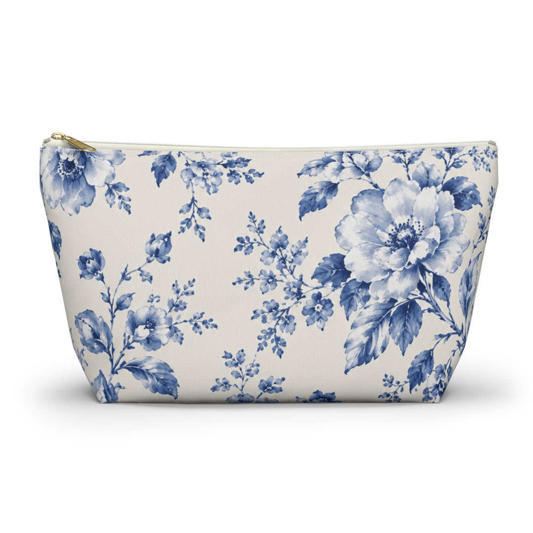 Blue Floral Accessory Pouch