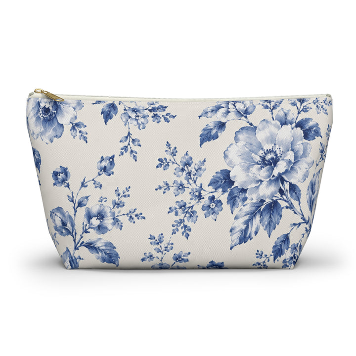 Blue Floral Accessory Pouch