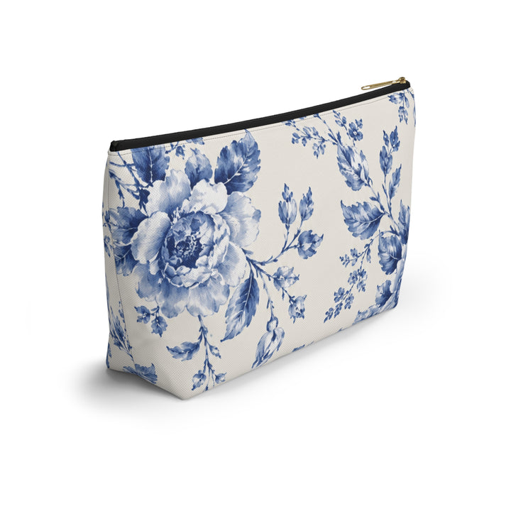 Blue Floral Accessory Pouch