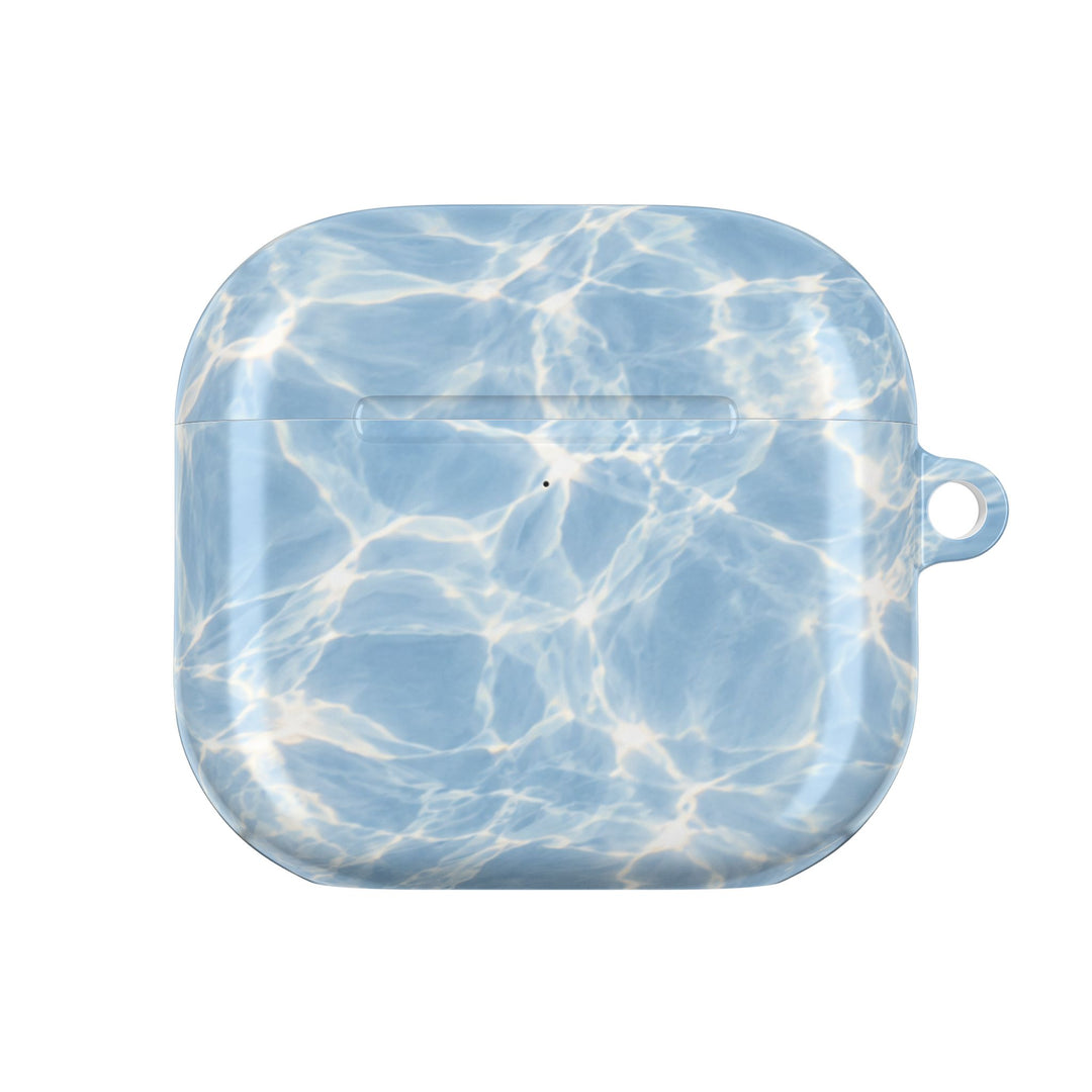 Blue Water Ripple AirPod Case — Summery Pool Pattern Protective Cover