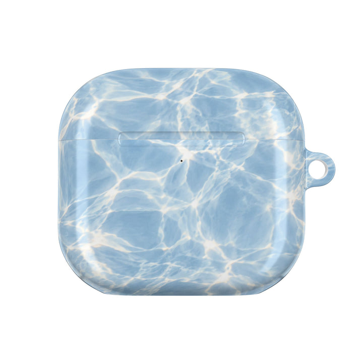 Blue Water Ripple AirPod Case — Summery Pool Pattern Protective Cover