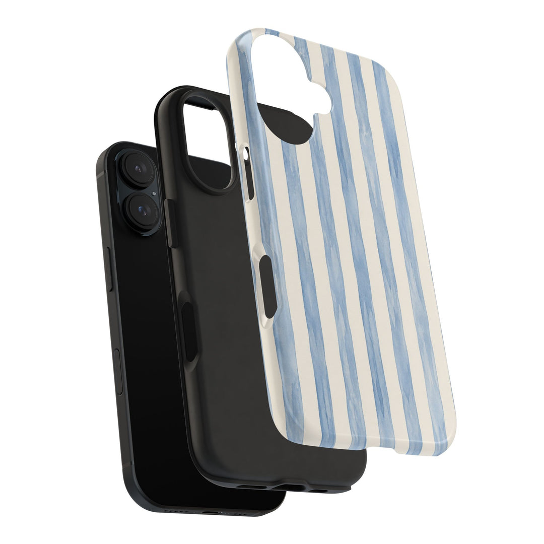 Blue Watercolor Stripe Tough Phone Case — Protective iPhone Cover