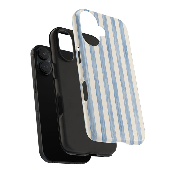 Blue Watercolor Stripe Tough Phone Case — Protective iPhone Cover