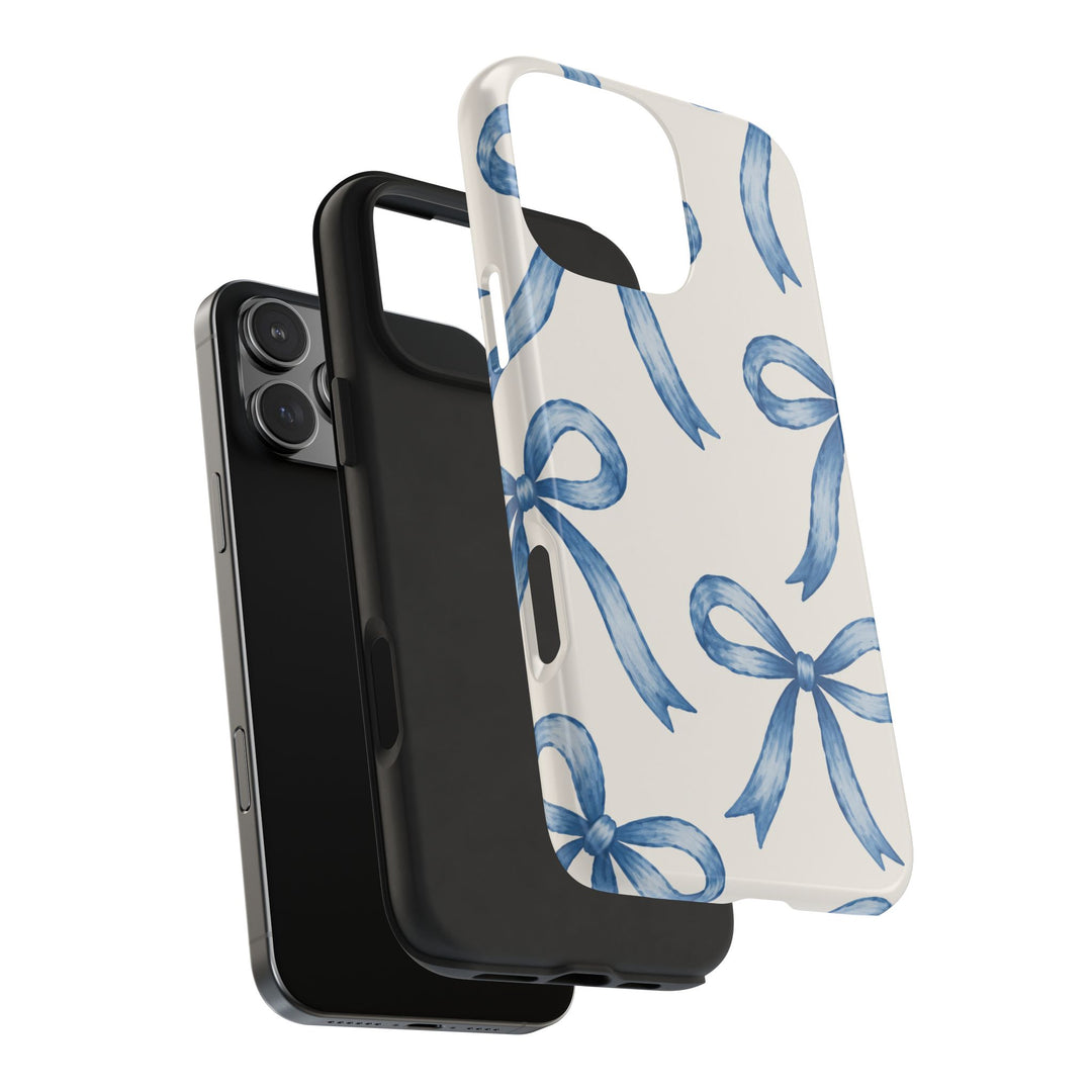 Blue Watercolor Bows - Tough Phone Case