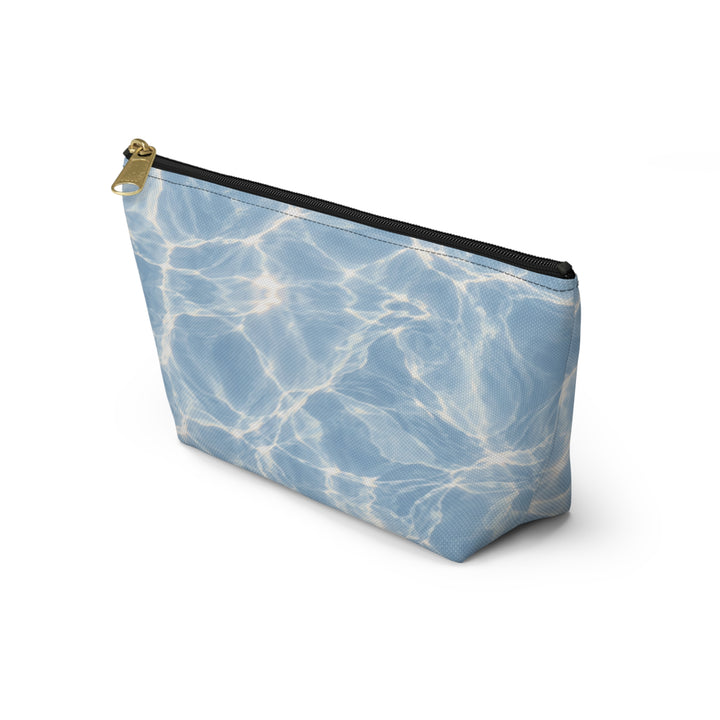 Arctic Accessory Pouch — Blue T‑Bottom Cosmetic Bag