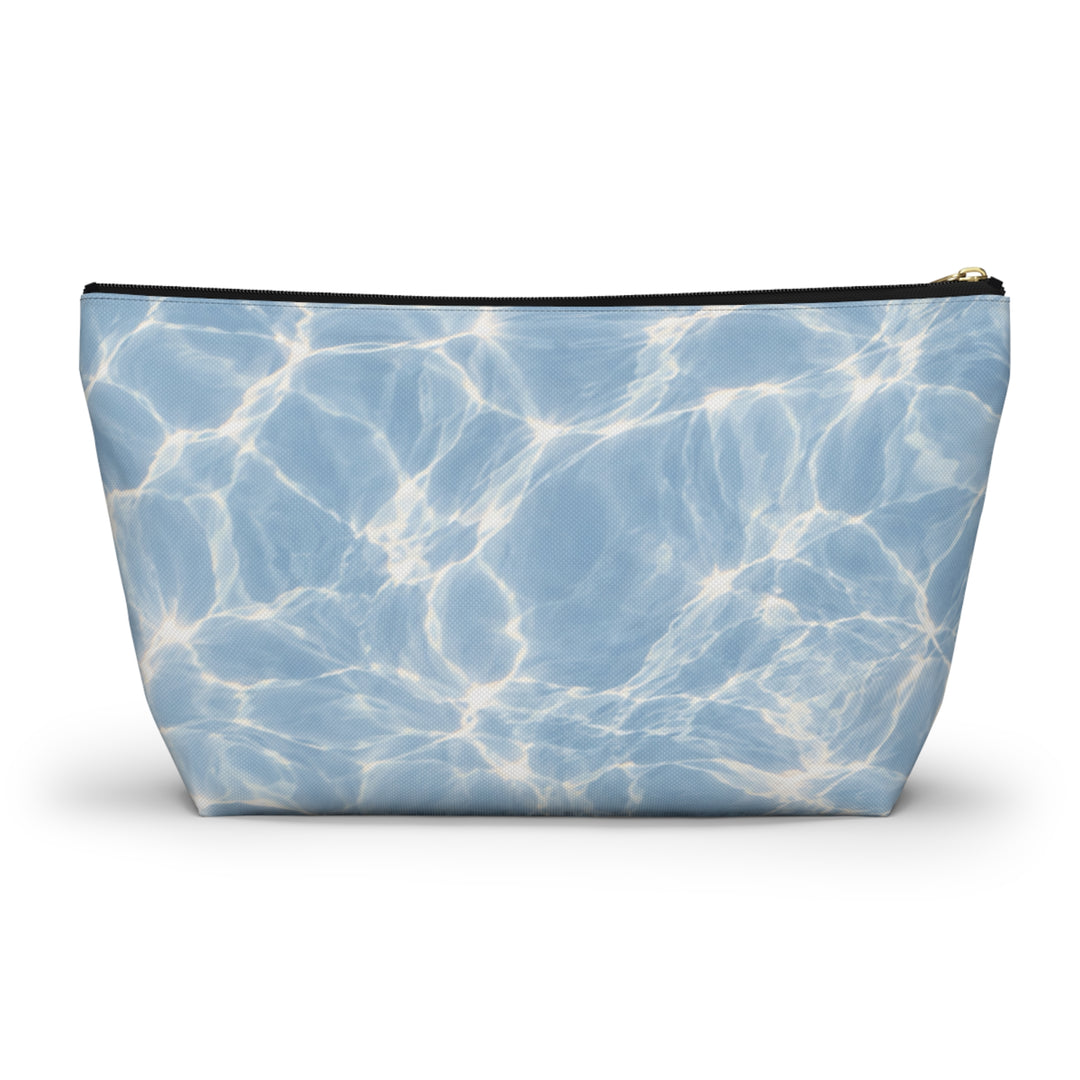 Arctic Accessory Pouch — Blue T‑Bottom Cosmetic Bag