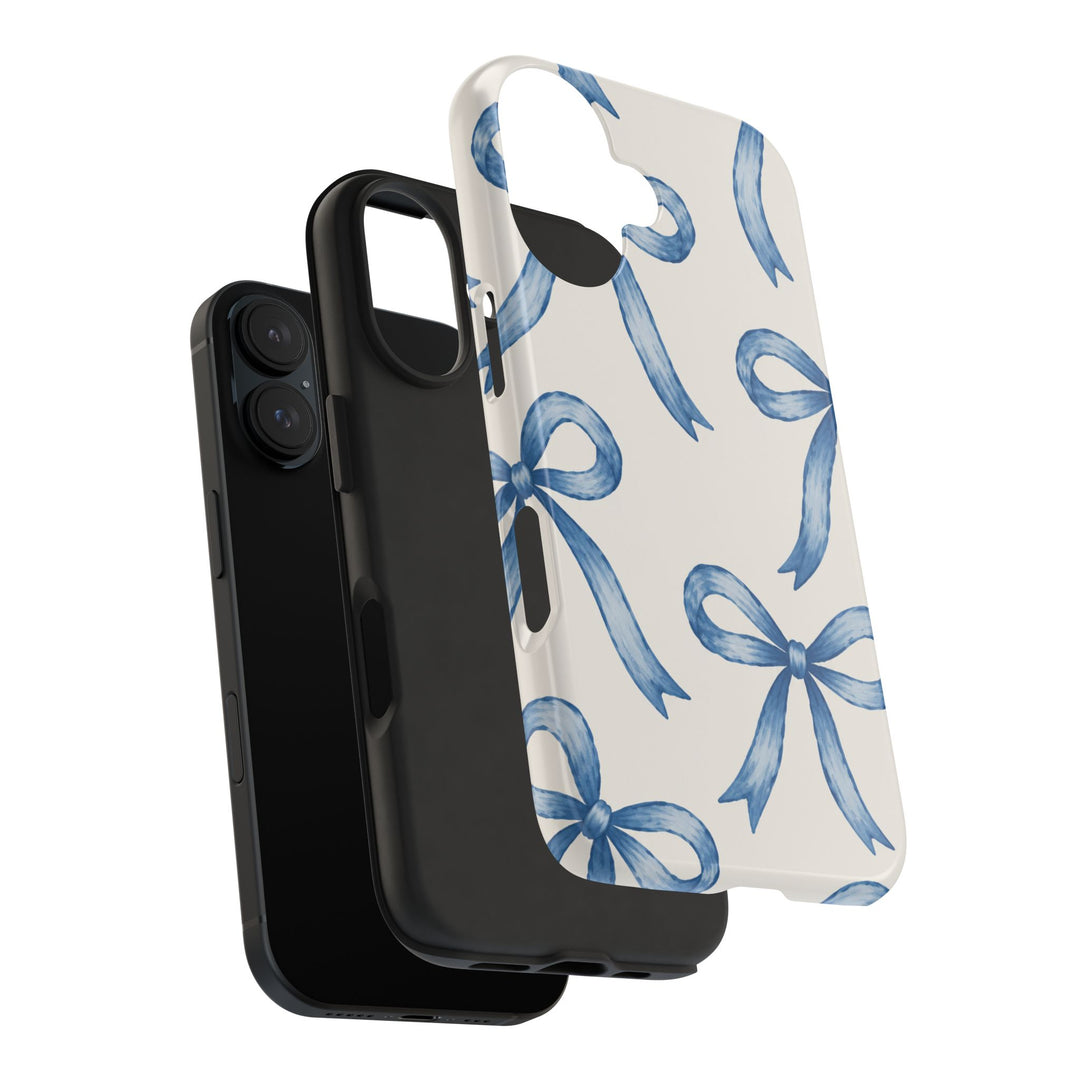 Blue Watercolor Bows - Tough Phone Case