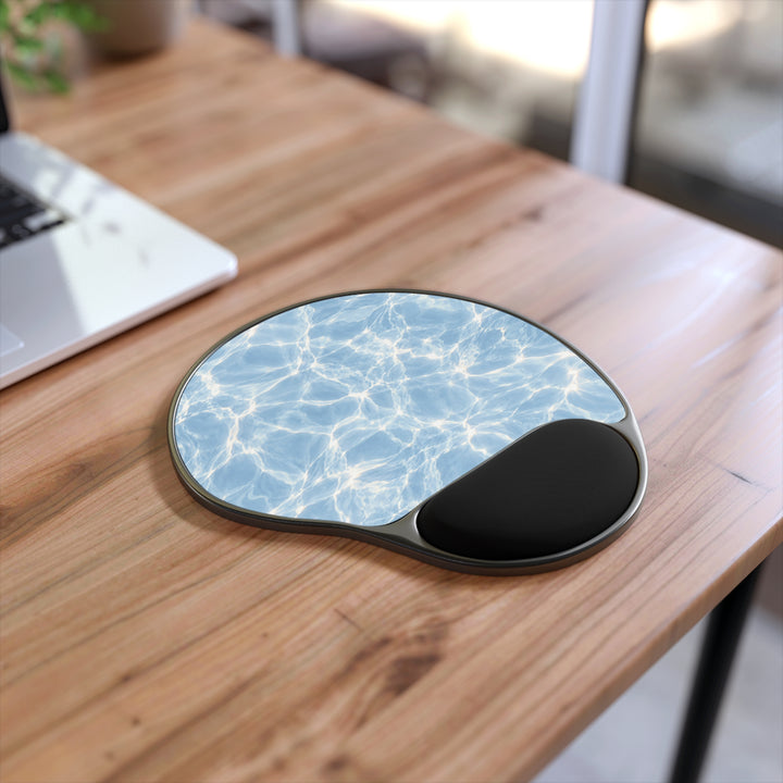 Aqua Ripple Mouse Pad with Ergonomic Wrist Rest