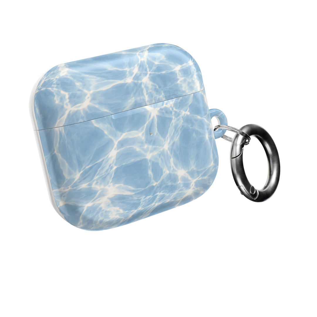 Blue Water Ripple AirPod Case — Summery Pool Pattern Protective Cover