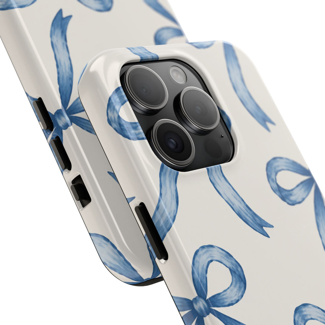 Blue Watercolor Bows - Tough Phone Case