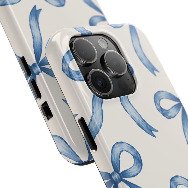 Blue Watercolor Bows - Tough Phone Case