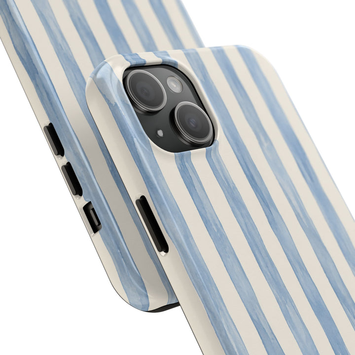Blue Watercolor Stripe Tough Phone Case — Protective iPhone Cover
