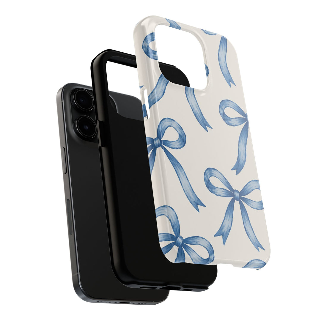 Blue Watercolor Bows - Tough Phone Case