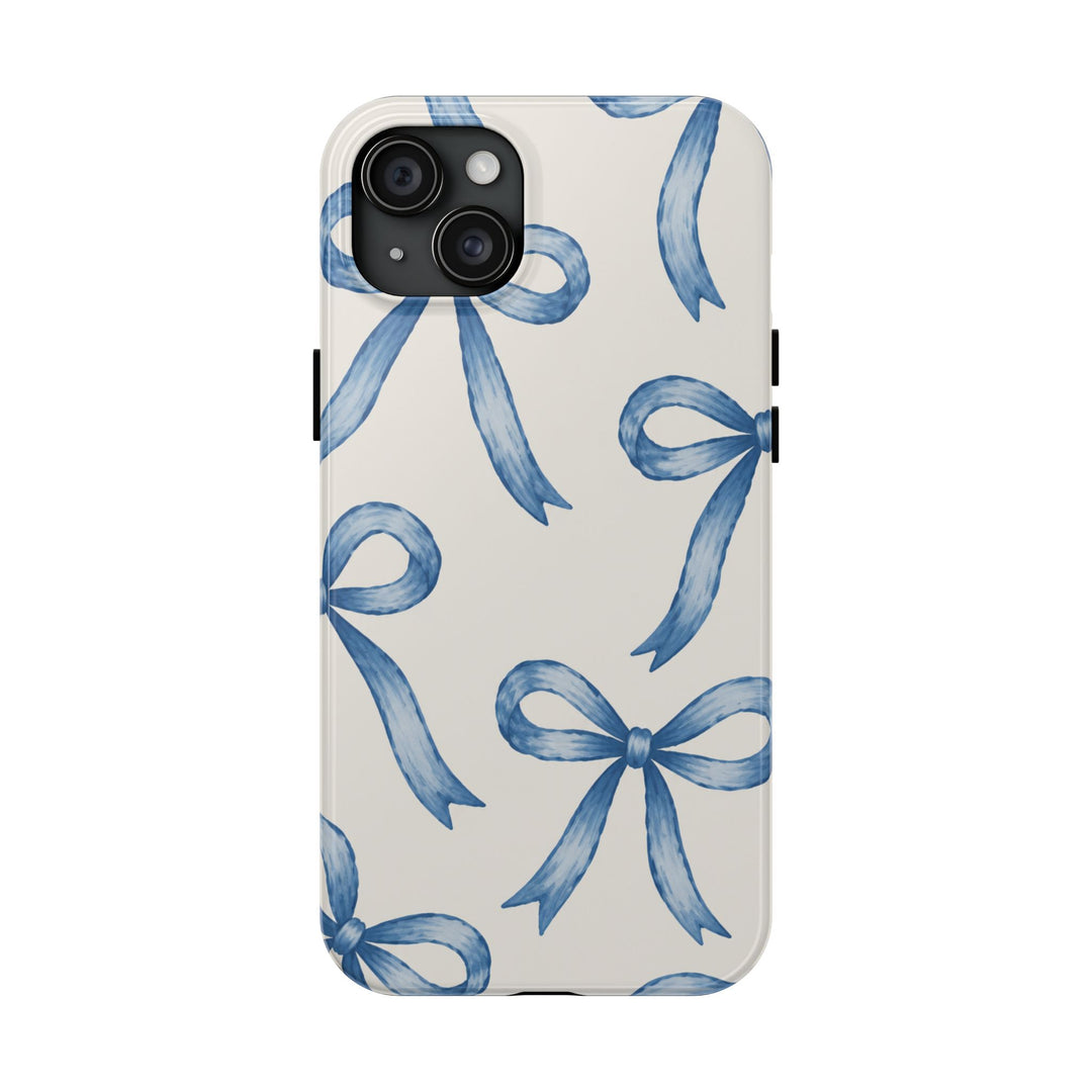 Blue Watercolor Bows - Tough Phone Case