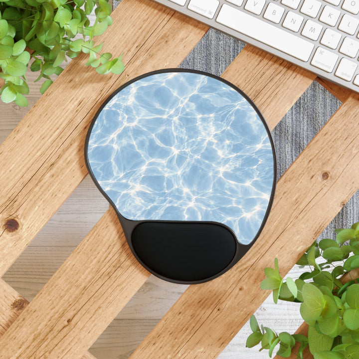 Aqua Ripple Mouse Pad with Ergonomic Wrist Rest
