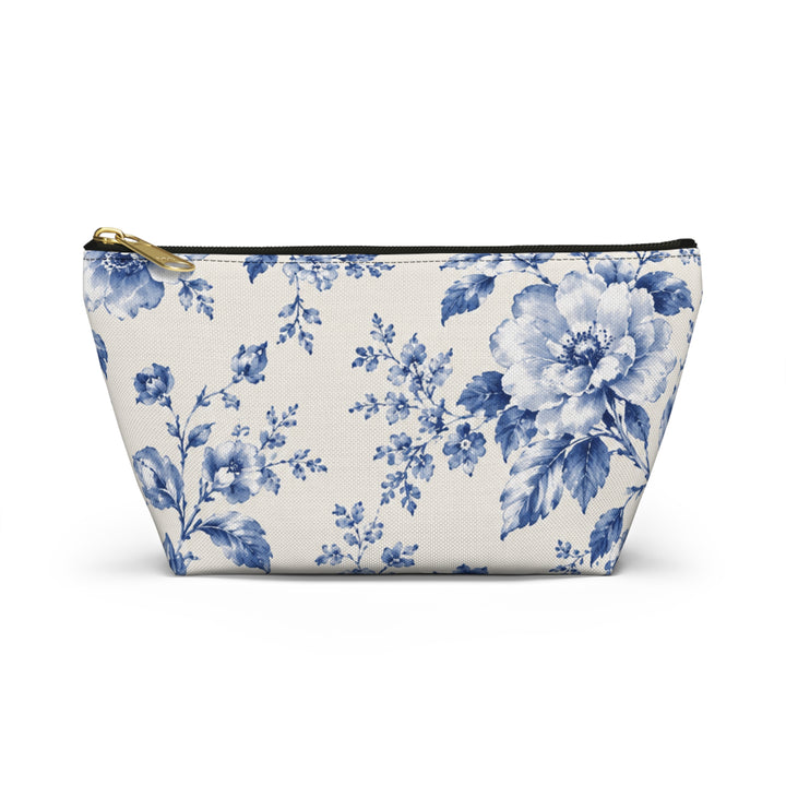 Blue Floral Accessory Pouch