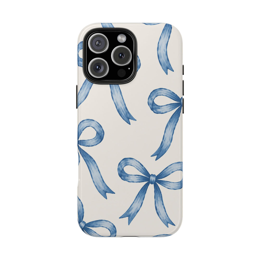 Blue Watercolor Bows - Tough Phone Case