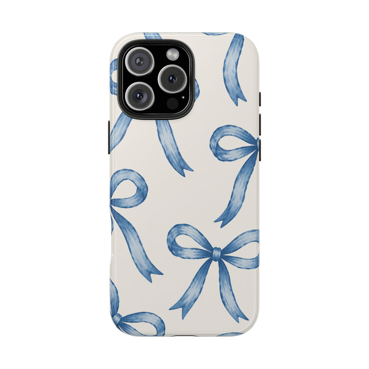 Blue Watercolor Bows - Tough Phone Case