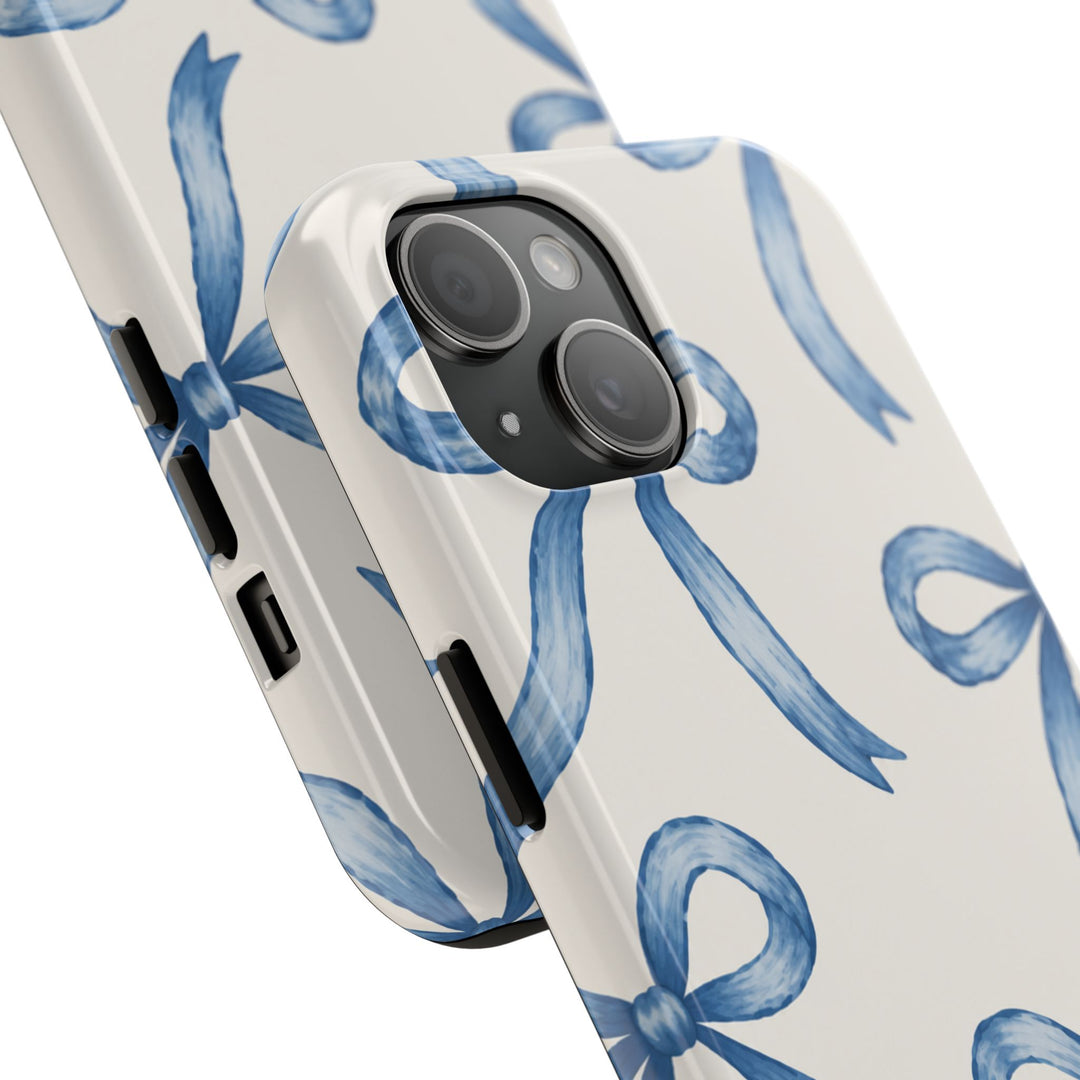 Blue Watercolor Bows - Tough Phone Case