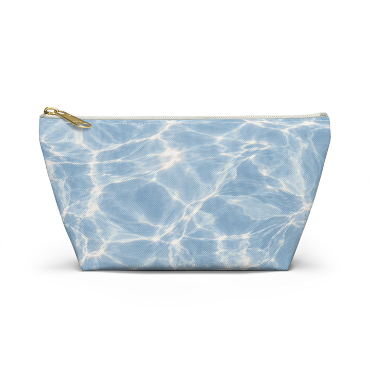 Arctic Accessory Pouch — Blue T‑Bottom Cosmetic Bag
