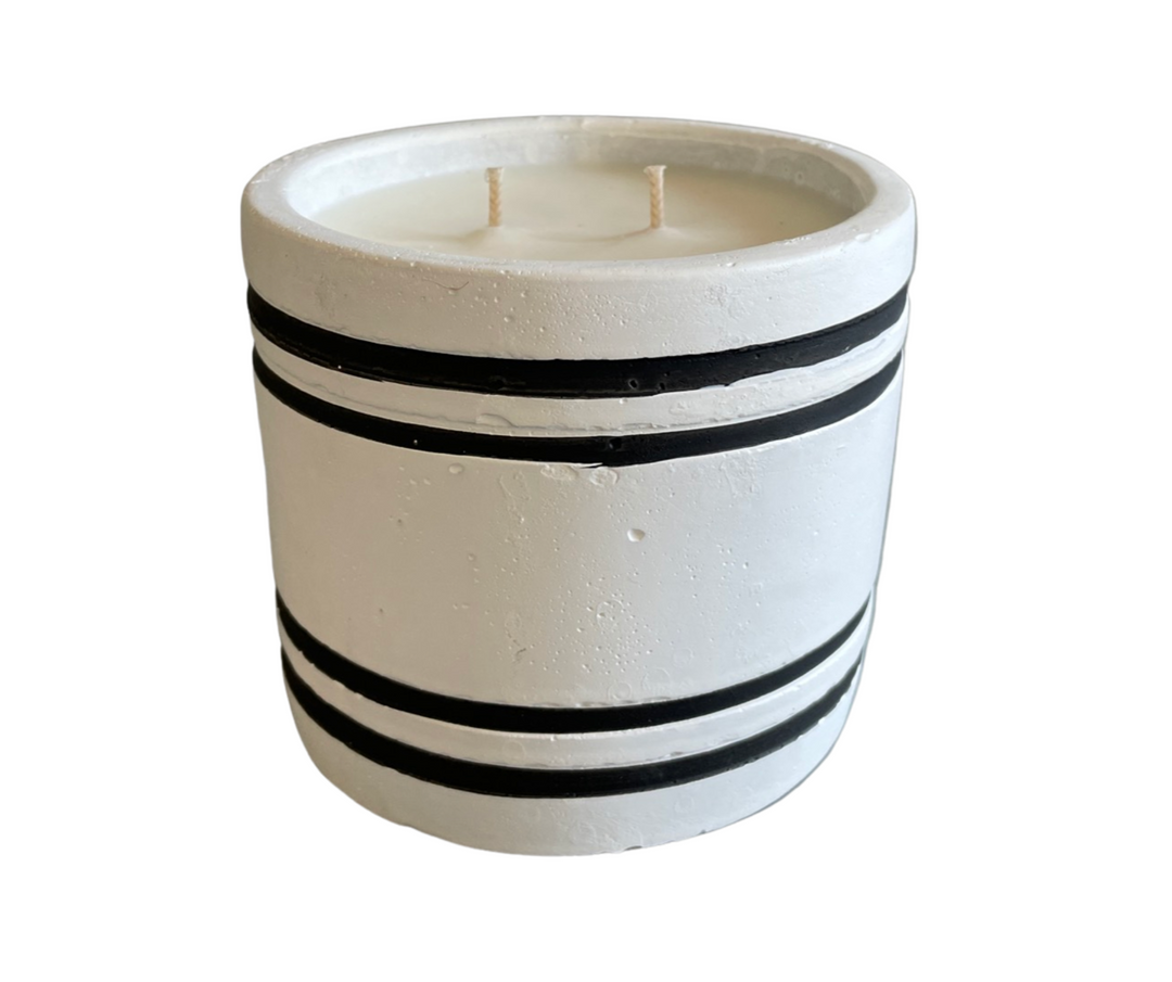 Striped Stone Candle