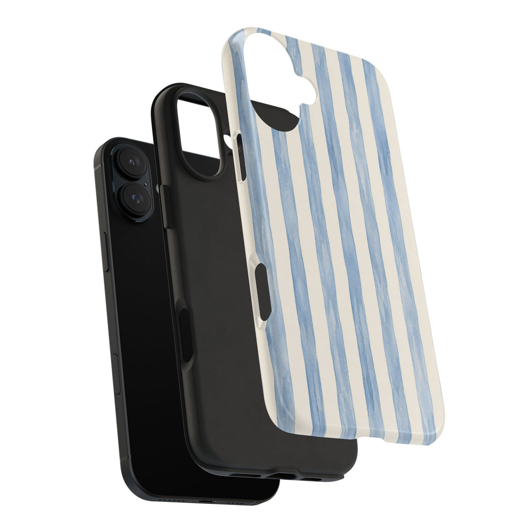 Blue Watercolor Stripe Tough Phone Case — Protective iPhone Cover