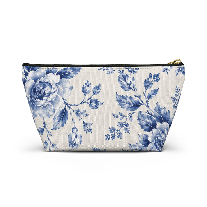 Blue Floral Accessory Pouch