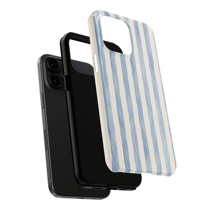 Blue Watercolor Stripe Tough Phone Case — Protective iPhone Cover