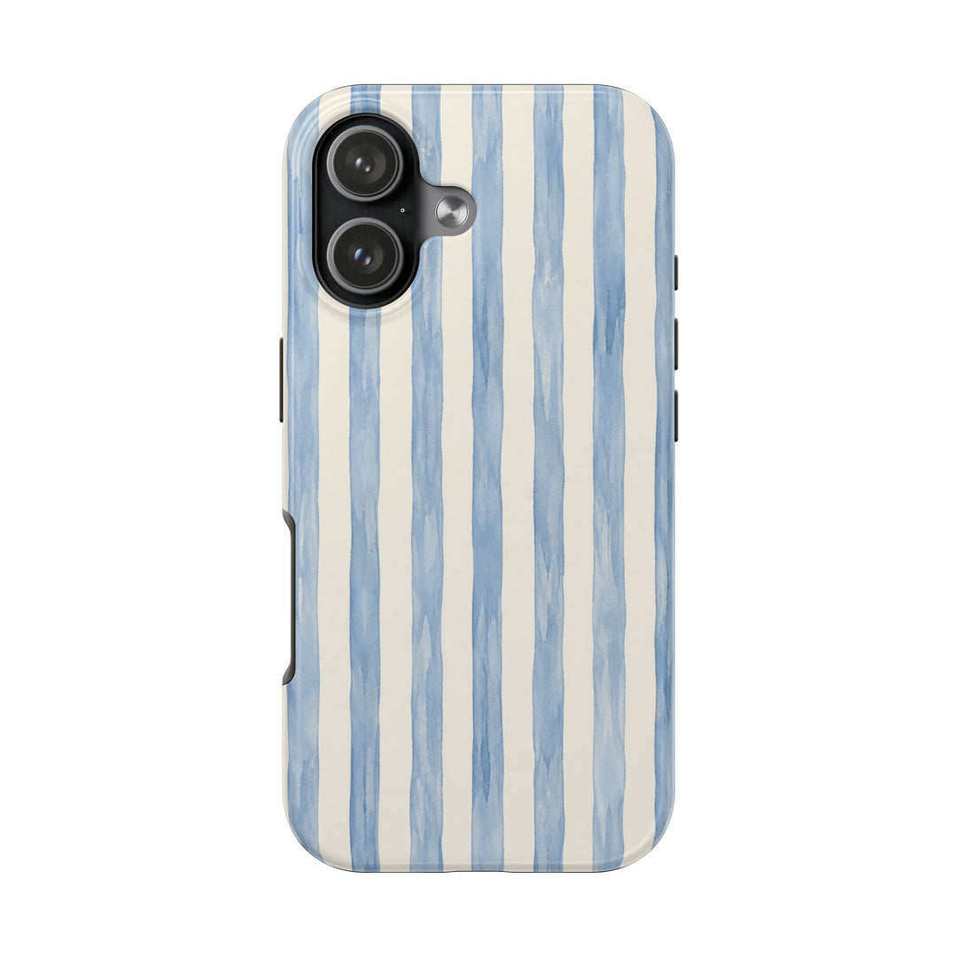 Blue Watercolor Stripe Tough Phone Case — Protective iPhone Cover