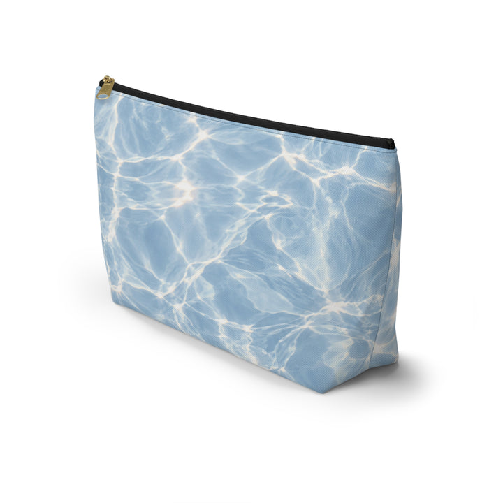 Arctic Accessory Pouch — Blue T‑Bottom Cosmetic Bag