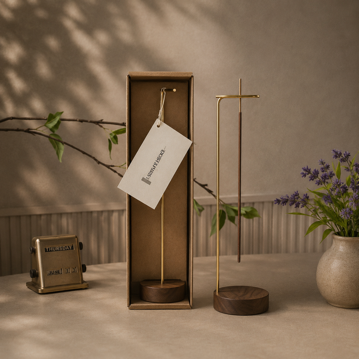 Brass + Walnut Incense Holder