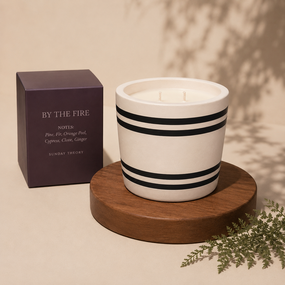 Striped Stone Candle