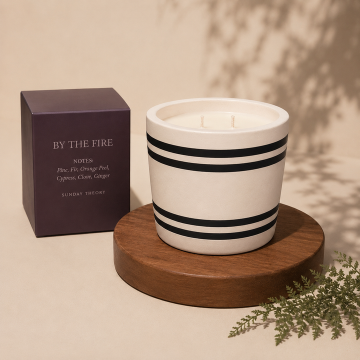 Striped Stone Candle