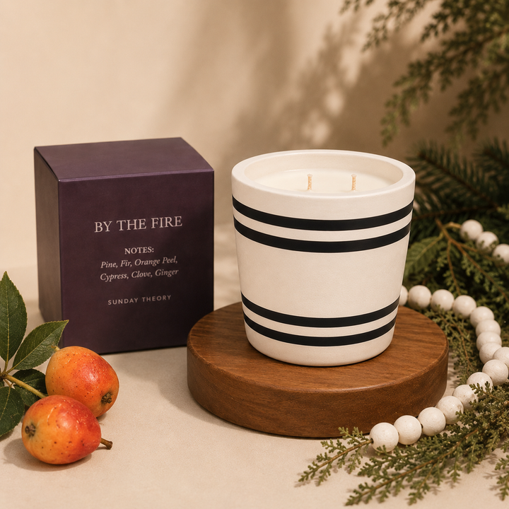 Striped Stone Candle