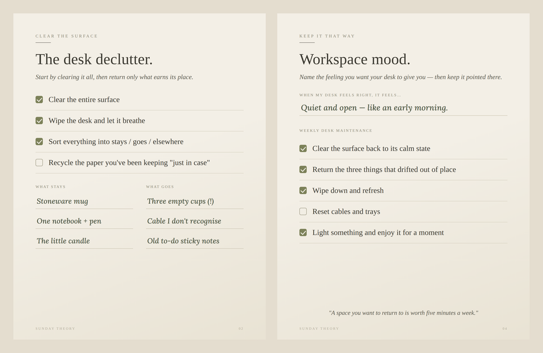 The Desk Reset Checklist - Printable Workspace Reset