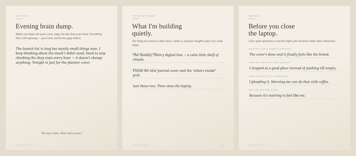The Late Shift Ritual - Printable Evening Planning Pages
