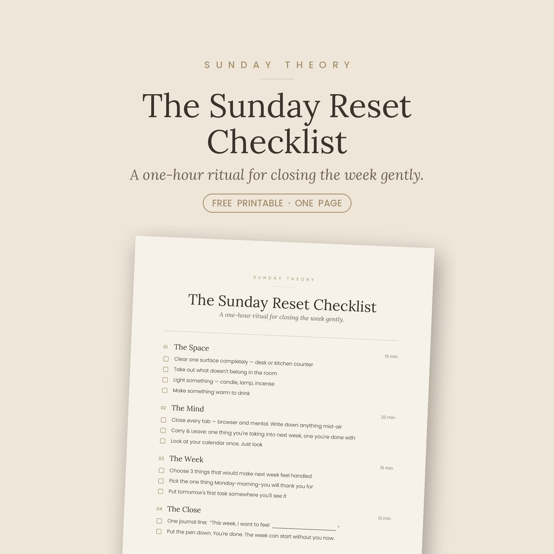The Sunday Reset Checklist — Free Printable