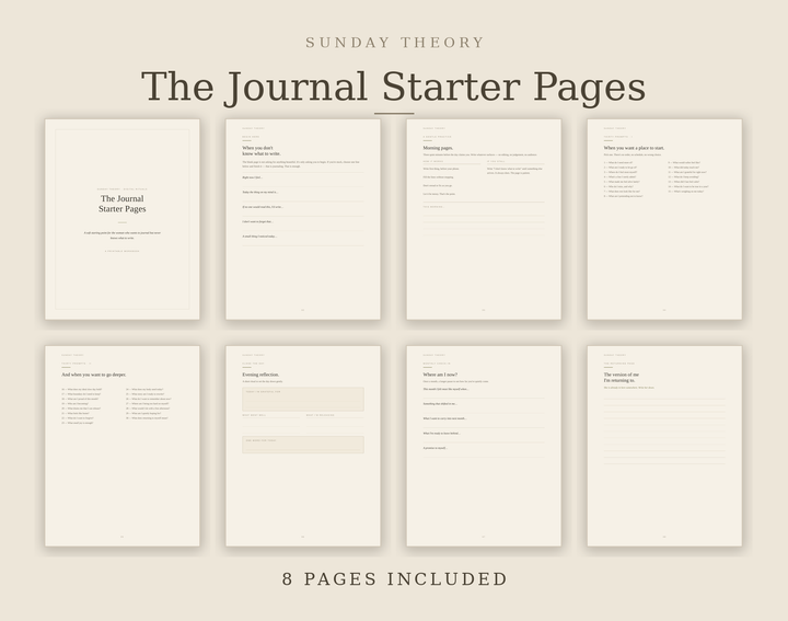 The Journal Starter Pages - Printable Journaling Workbook
