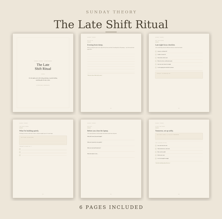 The Sunday Theory Ritual Library - 5 Printable Workbooks