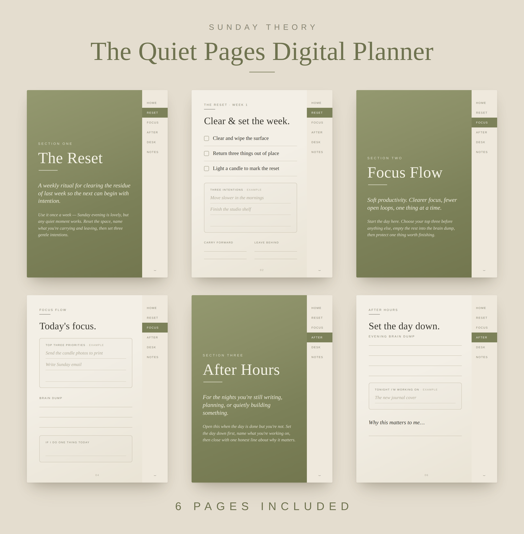The Quiet Pages - Digital Planner