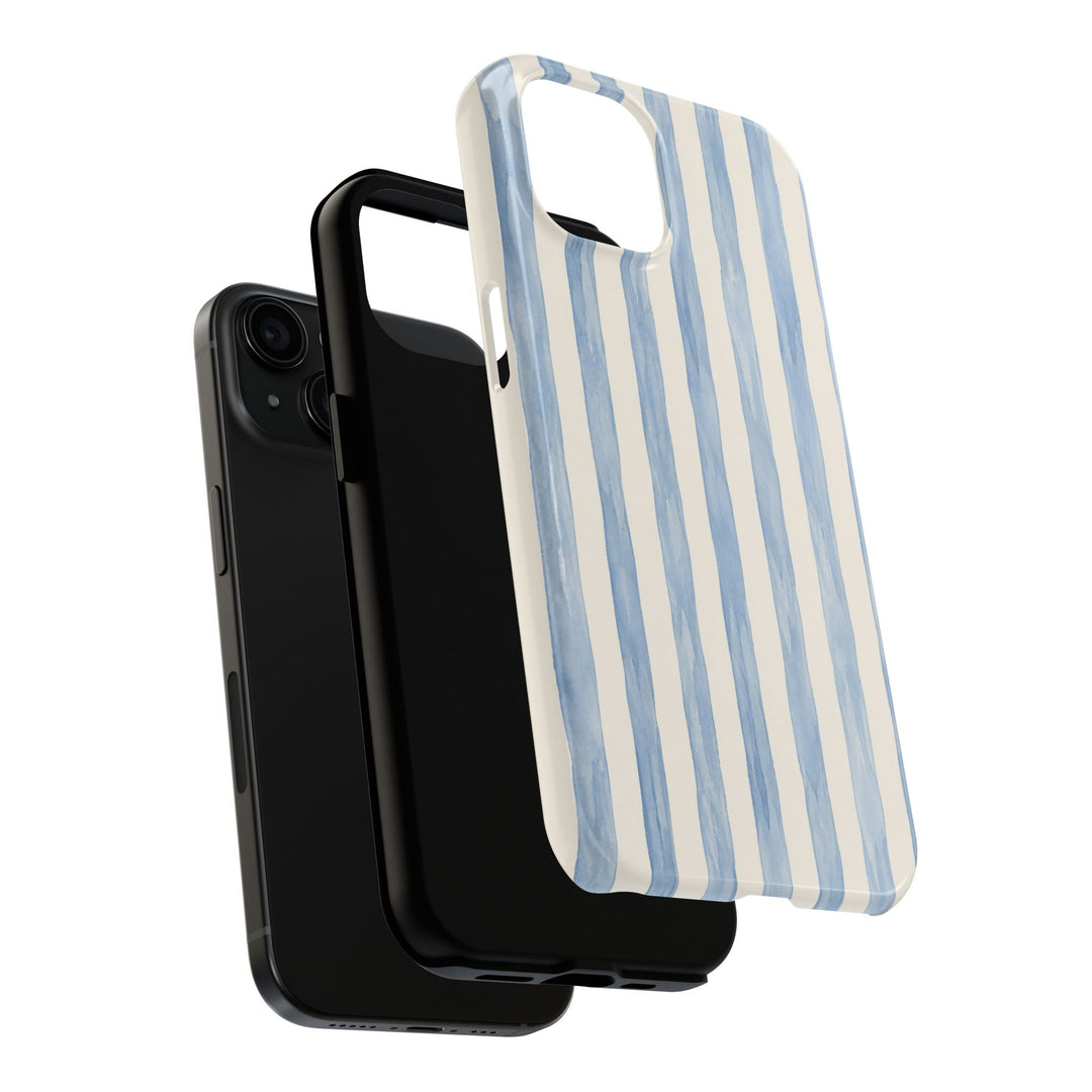 Blue Watercolor Stripe Tough Phone Case — Protective iPhone Cover
